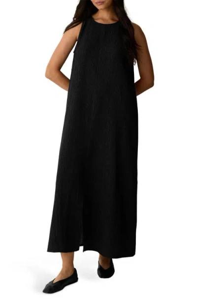 Eileen Fisher Texture Sleeveless Maxi Dress In Animal Print