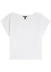 Eileen Fisher Open-stitch Organic Linen Top In White