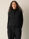 Eileen Fisher Textured Cotton Doubleknit Vest In Black