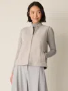 Eileen Fisher Textured Cotton Doubleknit Vest In Neutral