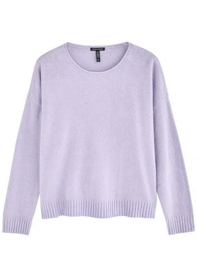 Eileen Fisher Textured Cotton Jumper In Lilac