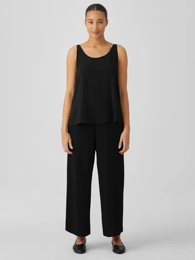 Eileen Fisher Textured Cupro Wide-leg Pant In Black
