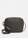 Eileen Fisher Textured Italian Leather Crossbody Bag In Gray