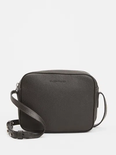 Eileen Fisher Textured Italian Leather Crossbody Bag In Gray
