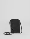 Eileen Fisher Textured Italian Leather Phone Pouch In Black