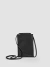 Eileen Fisher Textured Italian Leather Phone Pouch In Black