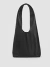 Eileen Fisher Textured Italian Leather Shopper Tote In Black
