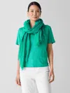Eileen Fisher Textured Linen Blend Scarf In Green