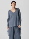 Eileen Fisher Textured Maltinto Silk Scarf In Gray