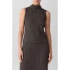 Eileen Fisher Textured Organic Cotton Blend Tank In Gray