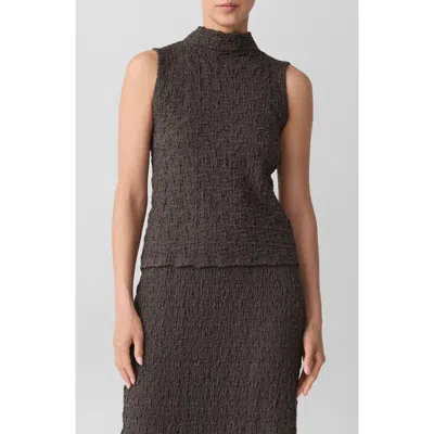 Eileen Fisher Textured Organic Cotton Blend Tank In Gray