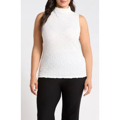 Eileen Fisher Textured Organic Cotton Blend Tank In White