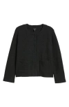 Eileen Fisher Textured Organic Cotton Jacket In Black