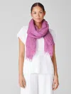 Eileen Fisher Textured Organic Linen Blend Scarf In Purple