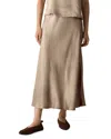 Eileen Fisher Textured Satin Bias Skirt In Brown