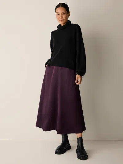 Eileen Fisher Textured Satin Half-circle Skirt In Purple