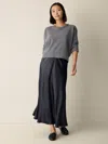 Eileen Fisher Textured Satin Slip Skirt In Blue