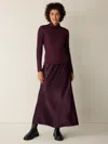 Eileen Fisher Textured Satin Slip Skirt In Burgundy