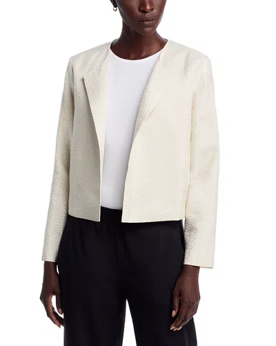 Eileen Fisher Textured Silk Jacket In Brown