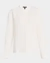 Eileen Fisher Textured Silk-organic Linen Top In Ivory