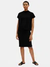 Eileen Fisher Textured Stretch Rib Pencil Skirt In Black