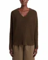 Eileen Fisher Textured V Neck Sweater In Wren In Multi