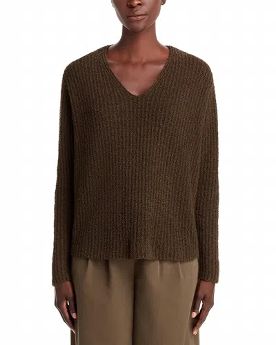 Eileen Fisher Textured V Neck Sweater In Wren In Multi