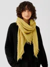 Eileen Fisher Textured Wool Gauze Scarf In Yellow