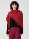 Eileen Fisher Textured Wool Gauze Scarf In Burgundy
