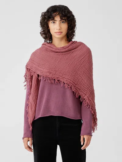 Eileen Fisher Textured Wool Gauze Scarf In Pink