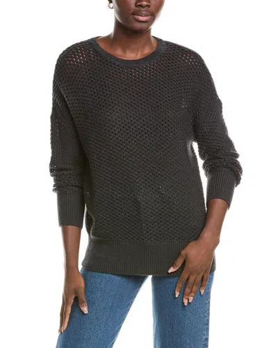 Eileen Fisher Textured Wool Sweater In Black