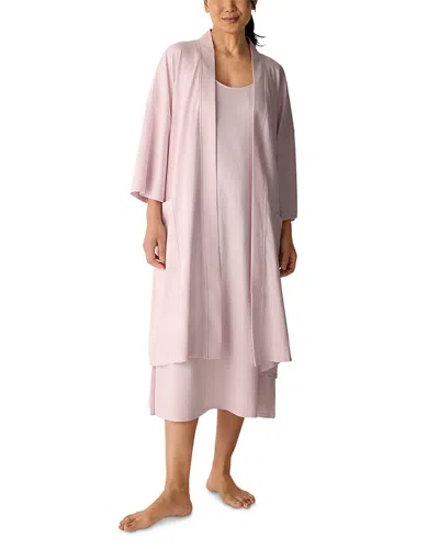 Eileen Fisher Three Quarter Sleeve Boxy Robe In Pink