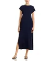 Eileen Fisher Tie Back Maxi Dress In Blue