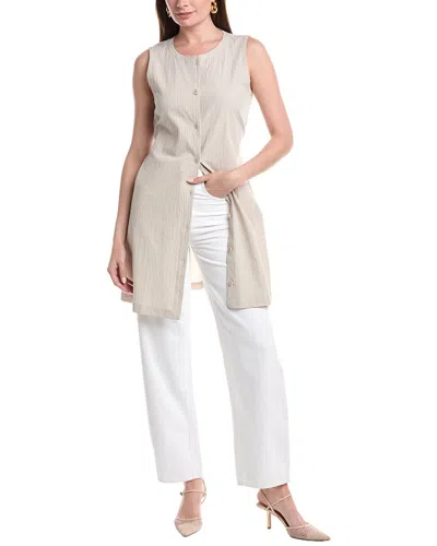 Eileen Fisher Tie Back Vest In Neutral