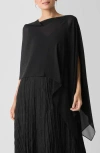 Eileen Fisher Tie Front Silk Jacket In Black