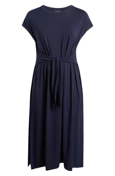 Eileen Fisher Tie Waist Jersey Maxi Dress