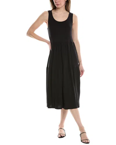 Eileen Fisher Tiered Midi Dress In Black