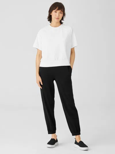 Eileen Fisher Traceable Cotton Jersey Jogger Pant In Black