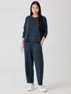 Eileen Fisher Traceable Cotton Jersey Lantern Pant In Blue