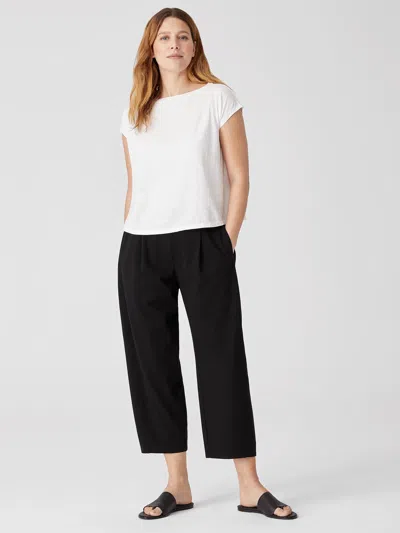 Eileen Fisher Traceable Cotton Jersey Lantern Pant In Black