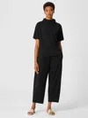 Eileen Fisher Traceable Cotton Jersey Lantern Pant In Black