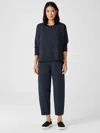 Eileen Fisher Traceable Cotton Jersey Lantern Pant In Black