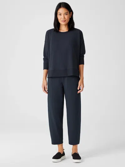 Eileen Fisher Traceable Cotton Jersey Lantern Pant In Black