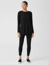 Eileen Fisher Traceable Cotton Jersey Leggings In Black