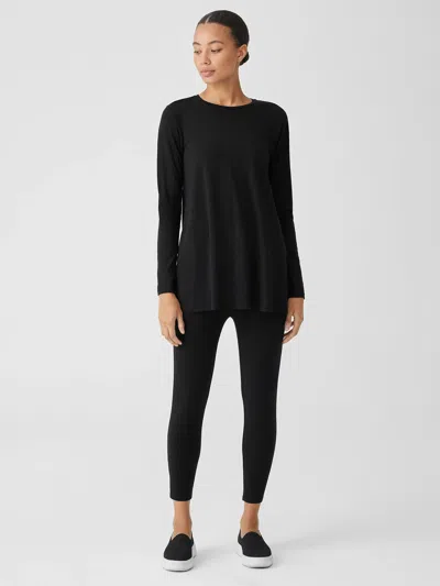 Eileen Fisher Traceable Cotton Jersey Leggings In Black