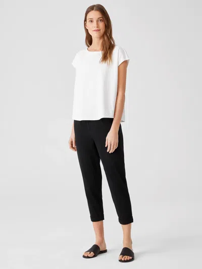 Eileen Fisher Traceable Cotton Jersey Pant In Black