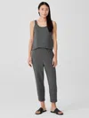 Eileen Fisher Traceable Cotton Jersey Pant In Gray
