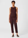 Eileen Fisher Traceable Cotton Jersey Pant In Brown
