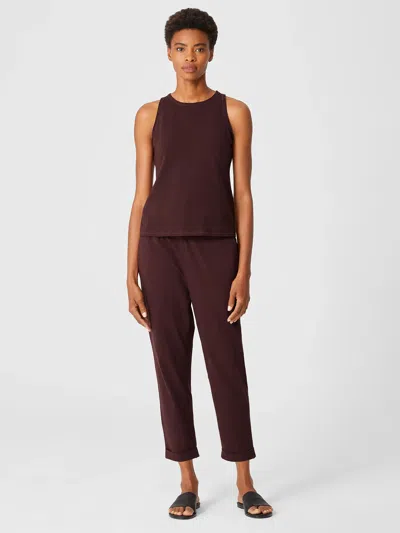 Eileen Fisher Traceable Cotton Jersey Pant In Brown