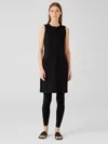 Eileen Fisher Traceable Cotton Jersey Racer-back Tank Dress In Black